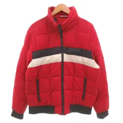 トミーヒルフィガー TOMMY HILFIGER 中綿ジャケット ブルゾン ロゴ プリント L 赤 レッド /FF ■GY61