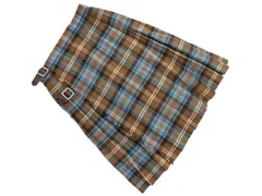 THE SCOTCH HOUSE スコッチハウス ウール100% チェック 巻き ラップ スカート size9AR/茶ｘ青 ◇■ レディースのサムネイル