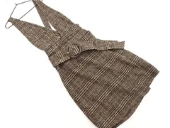 LIP SERVICE リップサービス チェック サスペンダー付き スカート sizeS/黒ｘベージュ ◇■ レディース