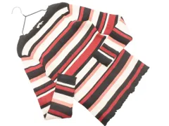 GLOBAL WORK グローバルワーク ウール混 ボーダー リブ ニット セーター sizeL/黒x白x赤 ◇■ レディース