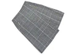 La TOTALITE ラトータリテ ウール100% グレンチェック ラップ調 スカート size38/グレー ◇■ レディース