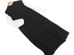 Mila Owen ミラオーウェン ニット 切替 ボリュームスリーブ ワンピース size0/白ｘ黒 ◇■ レディース