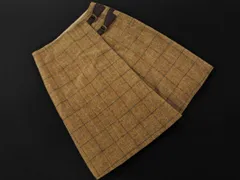 HUMAN WOMAN ヒューマンウーマン ウール100% チェック Aライン 台形 スカート sizeS/ベージュ ◇■ レディース