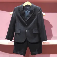 familiar スーツセットアップ ネイビー ウール ポリエステル