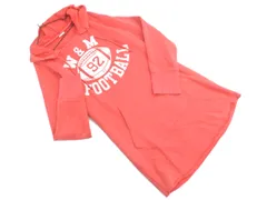 Champion チャンピオン 裏起毛 プリント チュニック パーカー ワンピース sizeM/赤 ◇■ レディース