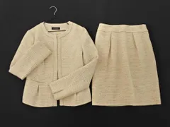 green label relaxing グリーンレーベルリラクシング ユナイテッドアローズ ツイード セットアップ ジャケット スカート スーツ size上38 下36/ベージュ ◇■ レディース