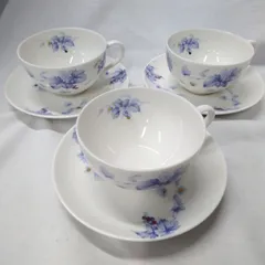 VINCENZO VALENTINO（ヴィンチェンツォ・ヴァレンティノ） ぶどう葡萄柄 カップ＆ソーサー 3客 陶器 T596