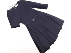 ROPE ロペ ウール100% ベルト付き Aライン ワンピース size38/紺 ◇■ レディース