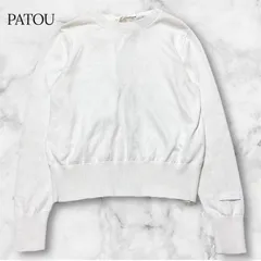 PATOU パトゥ バックリボン 後ろ姿がかわいい 薄手ニット Sサイズ ホワイト ロゴワッペン付 国内正規品 22SS グルッポタナカ セーター 大人可愛い 袖ロゴ オフィス使いにもお出かけにもおすすめ B1047のサムネイル