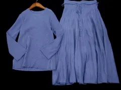 Mila Owen ミラオーウェン ニット セーター ニットスカート セットアップ sizeONE/サックス ◇■ レディース