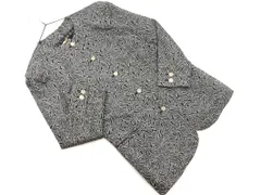 gk 伊太利屋 ジーケーイタリヤ ジャガード ノーカラー ジャケット size9A2/黒 ◇■ レディースのサムネイル