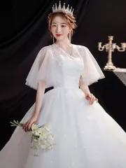 送料無料 ウェディングドレス Aライン 花嫁ドレス キラキラ 二次会 花嫁 ドレス 二次会ドレス 二次会ウエディングドレス 前撮り 結婚式 パーティードレス 結婚式ドレス 結婚式ワンピース お呼ばれ