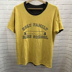 VINTAGE / ビンテージ / 60s / 70s / Wフェイス / HOLY FAMILY / カレッジ / 古着 / 半袖Tシャツ / イエロー