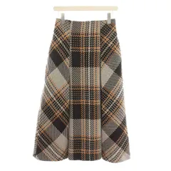 スナイデル SNIDEL 23AW ロービングチェックミディスカート ロング 1 茶色 ブラウン グレー オレンジ フレアシルエット SWFS234024 /YM