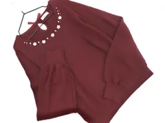 allamanda アラマンダ パールビーズ セーター sizeM/ボルドー ◇■ レディース