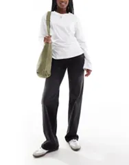 オンリー レディース ボトムス デニムパンツ ワイドレッグ ローライズ ジーンズ ONLY Judy low rise wide leg jeans in washed Washed Black ブラック