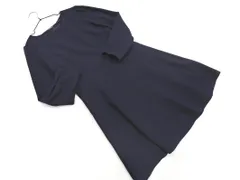 NATURAL BEAUTY BASIC ナチュラルビューティーベーシック ウール混 Aライン ワンピース sizeL/紺 ◇■ レディース