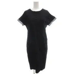 アンタイトル UNTITLED ワンピース ひざ丈 半袖 ドルマンスリーブ 袖切替 2 黒 ブラック /GV ■GY59