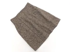 Feroux フェルゥ ヘリンボーン Aライン 台形 スカート size1/黒ｘベージュxブラウン ◇■ レディース