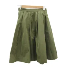 アナトリエ ANATELIER フレアスカート 38 カーキ 無地 ミモレ丈 /YS16 ■GY58