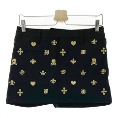 サイズ：2 DANCE WITH DRAGON ダンスウィズドラゴン  裏起毛 キュロットスカート 刺繍 総柄 ブラック系 [240101609101] ゴルフウェア レディース ストスト