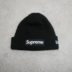 国内正規 23AW Supreme シュプリーム × New Era ニューエラ Box Logo Beanie ボックス ロゴ ビーニー ニット帽 帽子 黒 752Q♪