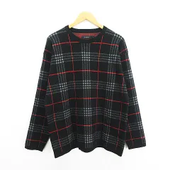 レイジブルー RAGEBLUE ニット セーター 長袖 丸首 チェック L ブラック×グレー×レッド ※EKM