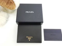 プラダ コンパクトウォレット サフィアーノ黒 立体ロゴ 2折財布 未使用@181