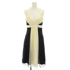 スコットクラブ SCOT CLUB ワンピース ひざ丈 ホルターネック リボン ノースリーブ 9号 黒 ブラック 白 ホワイト 067-0645 /YT ■ECB001