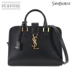 新品同様 サンローラン SAINT LAURENT ベイビー カバス 2way ハンド ショルダー バッグ レザー ブラック 568853 90314079