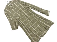 ZARA ザラ チェック チュニック ロング シャツ sizeM/カーキ ◇■ レディース