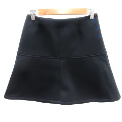 マリンフランセーズ LA MARINE FRANCAISE 台形スカート ミニ 刺繍 0 S 黒 ブラック /AU