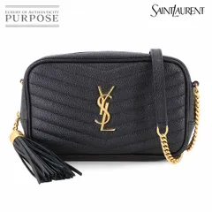 新品同様 サンローラン SAINT LAURENT ルー チェーン ショルダー バッグ レザー ブラック 612579 Lou Shoulder Bag 90314487