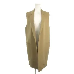 セオリー Theory ベスト ジレ トッパー 2 ベージュ 袖なし テーラードカラー ロング丈 /AH40 ■ECC001