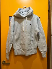 A【A30-09】◇ Champion　 Sサイズ　ミッキーマウス プルオーバーパーカー　グレー