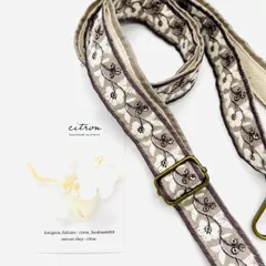 ショルダーストラップ〖くすみパープル〗インド刺繍リボン