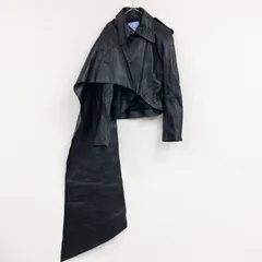 MUGLER ミュグレー × H&M　レザージャケット　羊革　ラムレザー　変形　ストール付　ブラック　レディース　XS　b00635