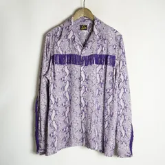 正規 美品 24SS Needles ニードルズ ニードルス FRINGE ONE-UP SHIRT フリンジ ワンアップ シャツ ウエスタン OT194 サイズS 紫 1204P♪