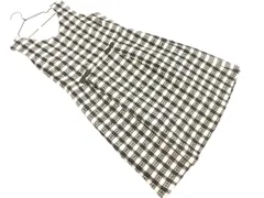 LODISPOTTO ロディスポット ウール混 リボンモチーフ チェック ツイード Aライン ワンピース sizeM/アイボリーｘ黒 ◇■ レディース