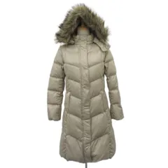 ユニクロ UNIQLO ダウンコート ロング丈 2WAY S ベージュ フード付き ファー付き /SM52 ■ECB001