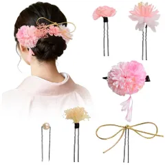 【新着商品】6点セット ヘアアクセサリー ドライフラワー 花 花火大会 お正月 謝恩会 パーティー 七五三 結婚式 卒業式 人気 着物 浴衣 振袖 和装 和風 成人式 髪留め 和装小物 かすみ草 ムクゲ リボン ピンポンマム Uピン ヘアピン 造花 髪飾り 和