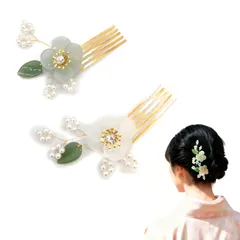 【新着商品】礼盒装【2点セット】｜NAJIKA ヘッドドレス シンプル レディース 袴 花 入学式 入園式 前撮り 七五三 花嫁 卒業式 成人式 発表会 浴衣 結婚式 和装 u字型 かんざし ヘアアクセサリー 髪飾り