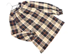 DRESKIP ドレスキップ チェック プルオーバー シャツ sizeM/茶x紺xオレンジ ◇■ レディース