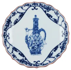 古伊万里文様　桔梗渕七寸皿	616988	  磁器		 サイズ（約）：φ21×3cm×1