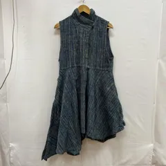ウサト うさとの服 手織り 天然草木染 藍染め 変形 ノースリーブ チュニック レディース - ISItems【USED】【古着】【中古】50153728