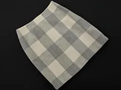 NATURAL BEAUTY BASIC ナチュラルビューティーベーシック ウール混 チェック スカート sizeM/オフホワイトｘグレー ◇■ レディース