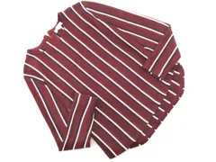 NATURAL BEAUTY BASIC ナチュラルビューティーベーシック ウール混 ストライプ ニット セーター sizeM/ボルドー ◇■ レディース