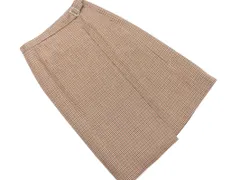 MACKINTOSH LONDON マッキントッシュロンドン ウール100% チェック 巻き ラップ スカート size38/ベージュｘ赤ｘ黒 ◇■ レディース