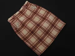 MISCH MASCH ミッシュマッシュ ウール混 ビジュー チェック タイト スカート sizeM/アイボリーｘピンク ◇■ レディース