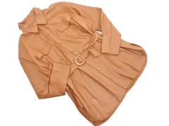 ZARA ザラ フェイクレザー ベルト付き コート sizeM/茶 ◇■ メンズ